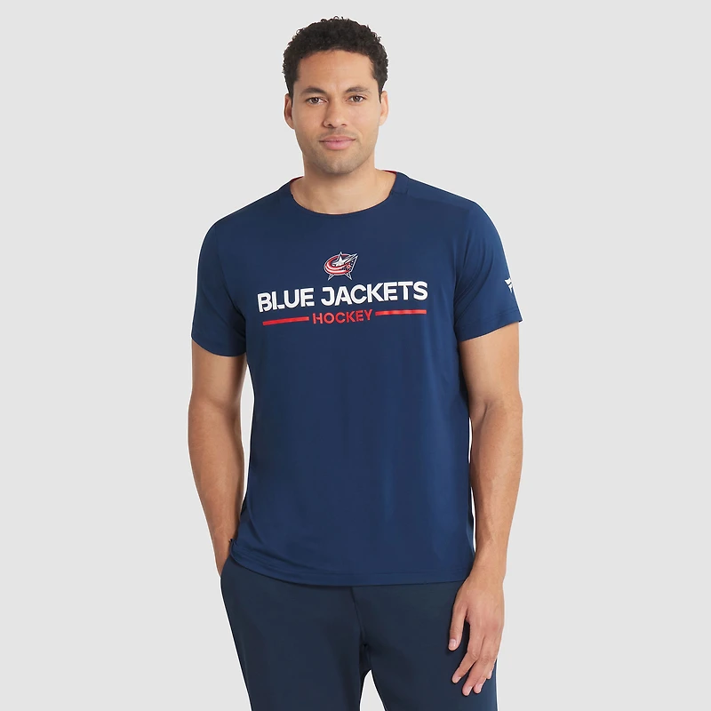 Men's Fanatics Navy Columbus Blue Jackets Authentic Pro Rink Tech T-Shirt