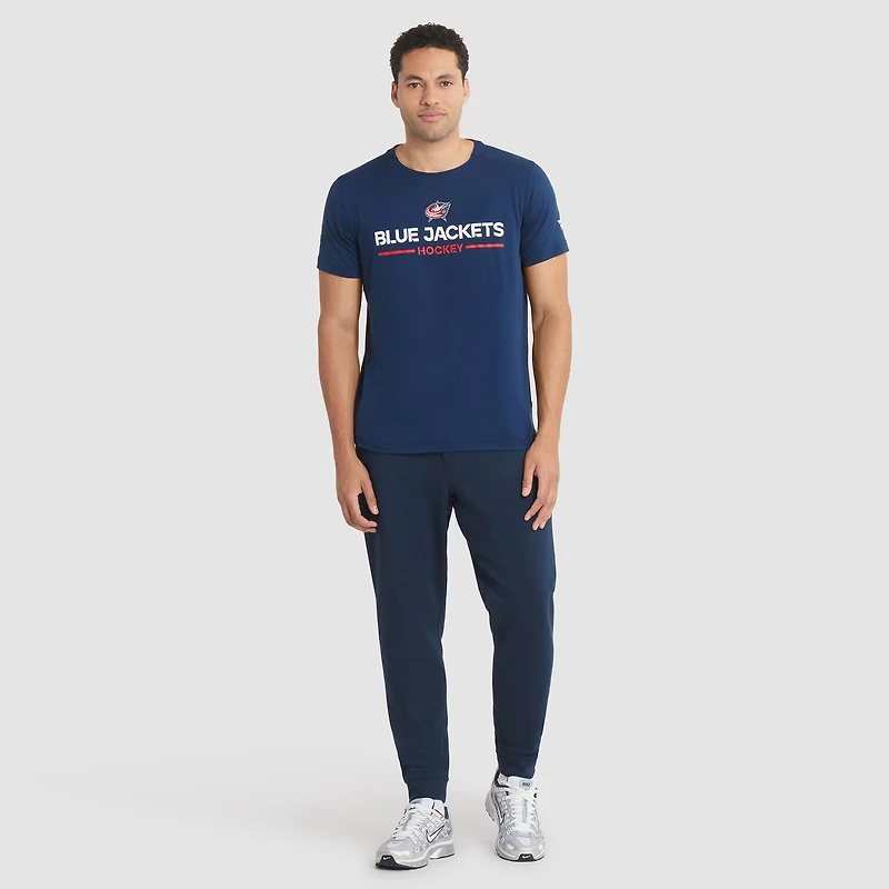 T-shirt Fanatics bleu marine authentique Pro Rink Tech des Columbus Blue Jackets pour homme