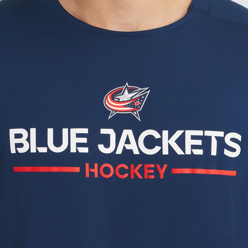 Men's Fanatics Navy Columbus Blue Jackets Authentic Pro Rink Tech T-Shirt