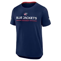 T-shirt Fanatics bleu marine authentique Pro Rink Tech des Columbus Blue Jackets pour homme