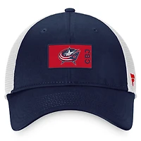 Men's Fanatics Navy Columbus Blue Jackets Authentic Pro Rink Trucker Snapback Hat