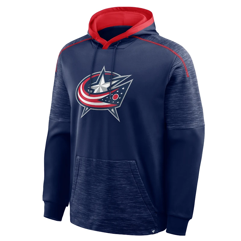 Men's Fanatics Navy Columbus Blue Jackets Goaltender Defender Raglan Pullover Hoodie