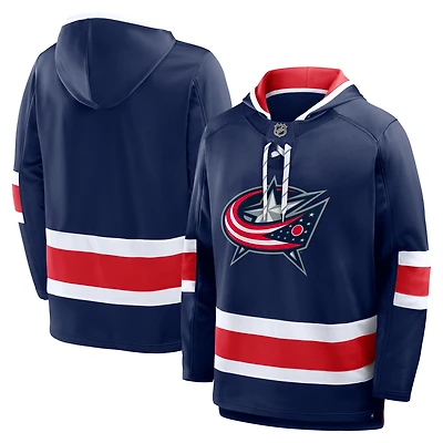Sweat à capuche polaire Prime Time bleu marine Columbus Blue Jackets Fanatics pour homme