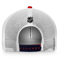 Men's Fanatics Red/White Columbus Blue Jackets Authentic Pro Rink Trucker Snapback Hat