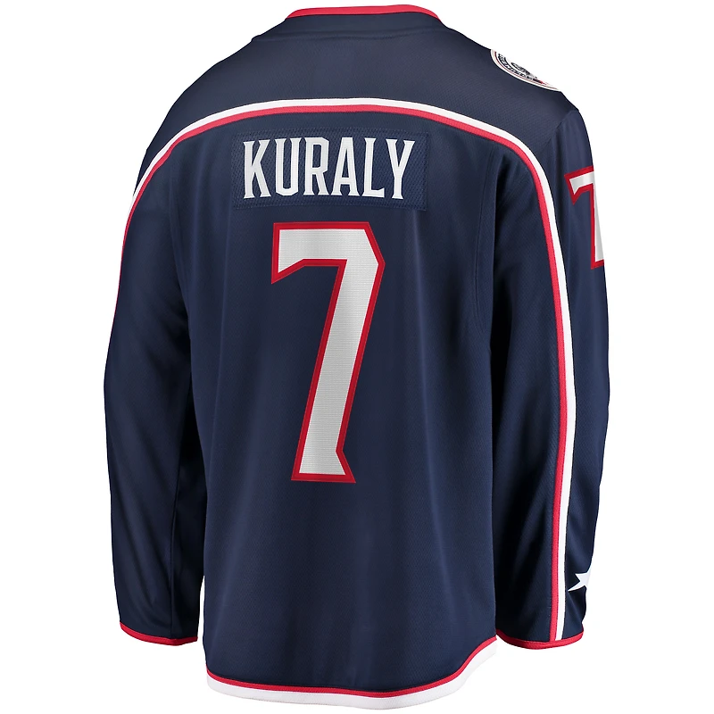 Fanatics pour hommes Sean Kuraly Navy Columbus Blue Jackets Maillot de joueur échappé à domicile