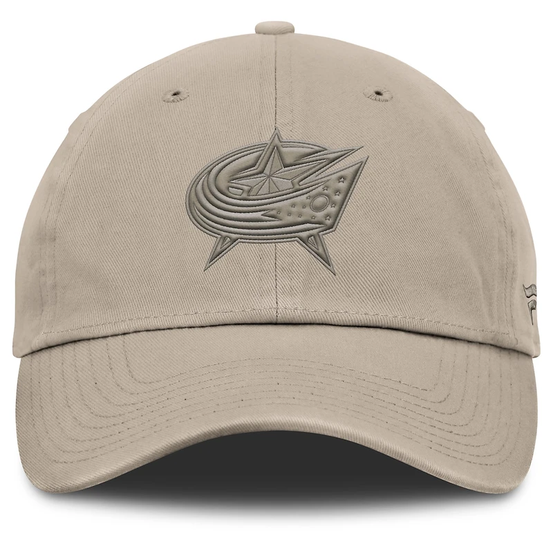 Casquette ajustable Fanatics Tan Columbus Blue Jackets Authentic Pro Road pour homme