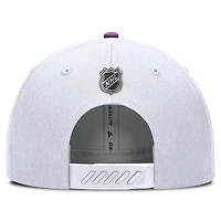 Men's Fanatics White Columbus Blue Jackets Authentic Pro Hockey Fights Cancer Adjustable Hat