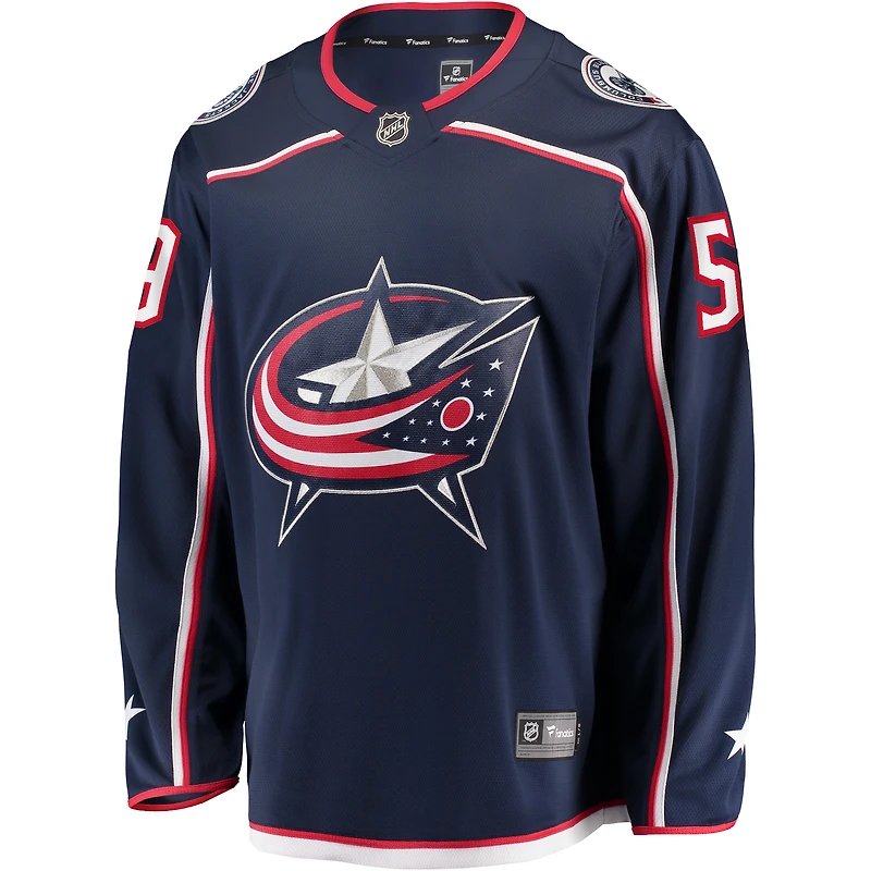 Men's Fanatics Yegor Chinakhov Navy Columbus Blue Jackets Home Breakaway Player Jersey