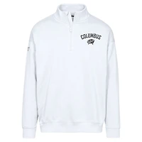 Sweat-shirt à glissière quart de tour Murray City Capsule pour homme Levelwear White Columbus Blue Jackets