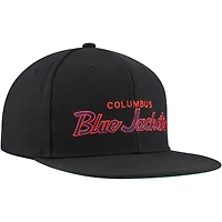 Men's Mitchell & Ness Black Columbus Blue Jackets Core Team Script 2.0 Snapback Hat