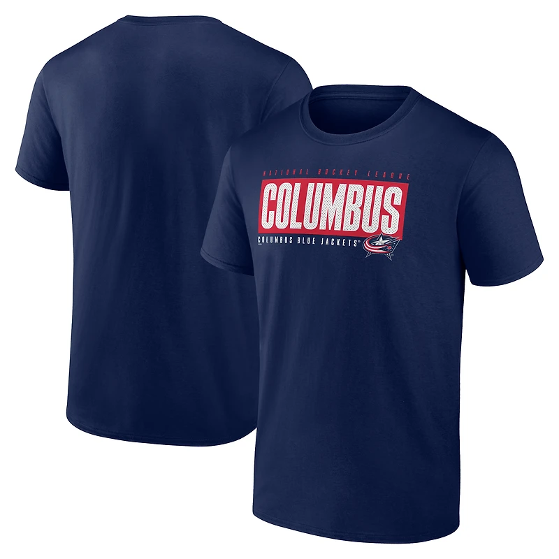 Men's Navy Columbus Blue Jackets Blocked Out T-Shirt