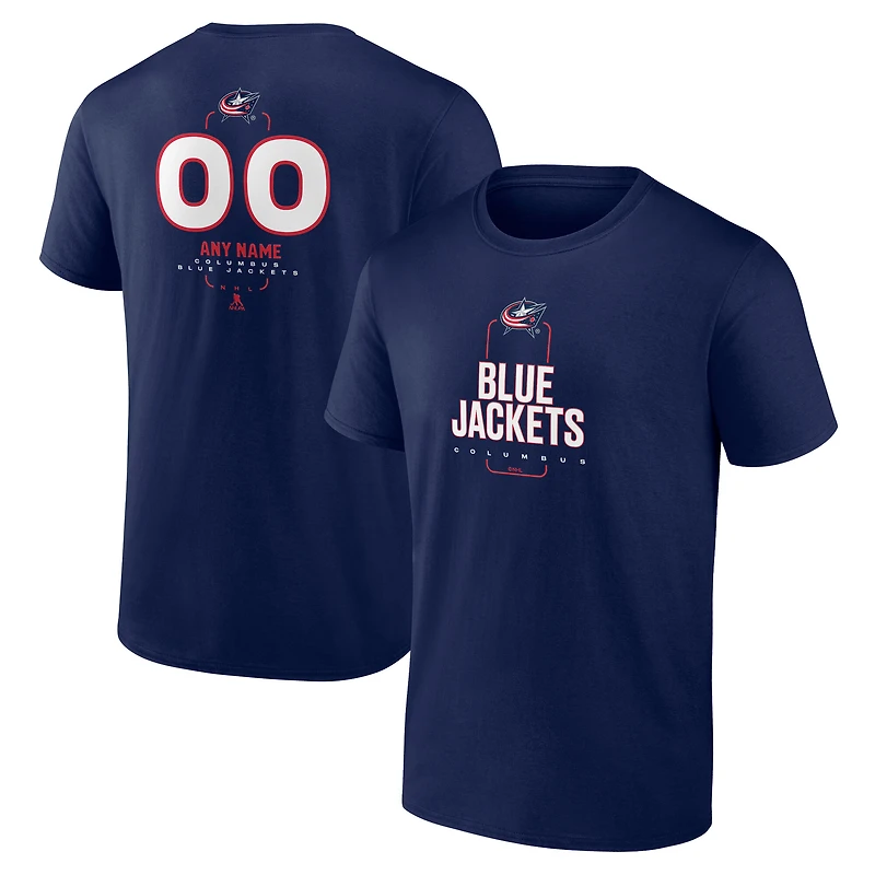 T-shirt de milieu terrain personnalisé bleu marine Columbus Blue Jackets pour homme