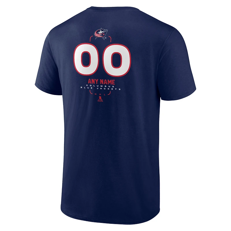 T-shirt de milieu terrain personnalisé bleu marine Columbus Blue Jackets pour homme