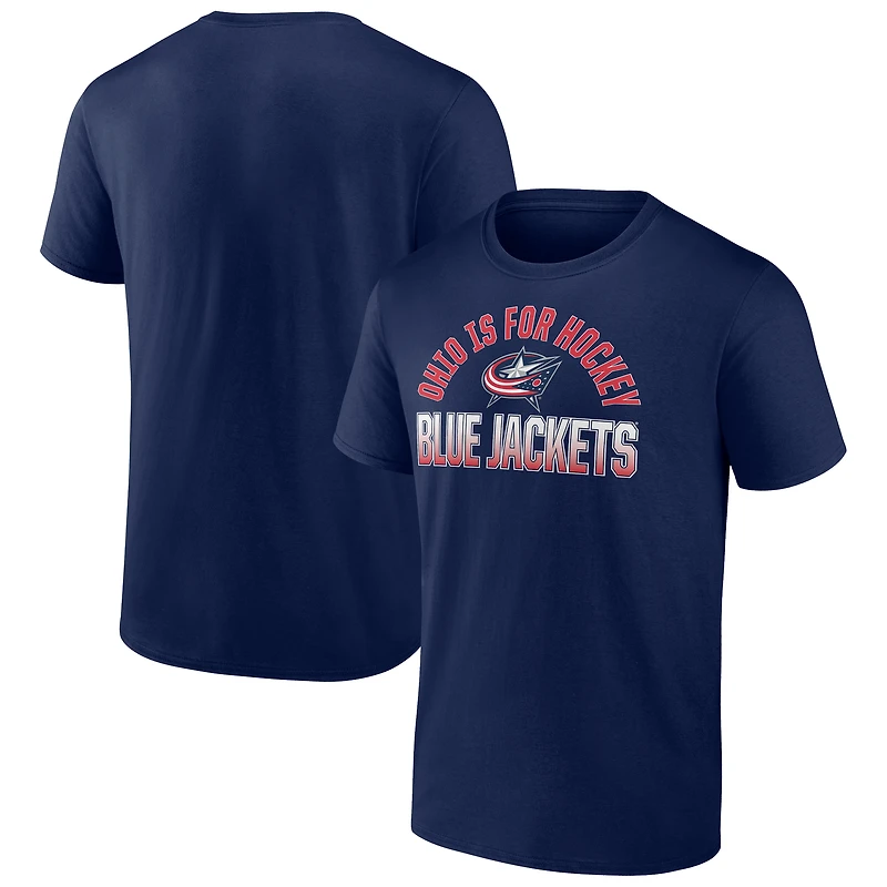 Men's Navy Columbus Blue Jackets Open Net T-Shirt
