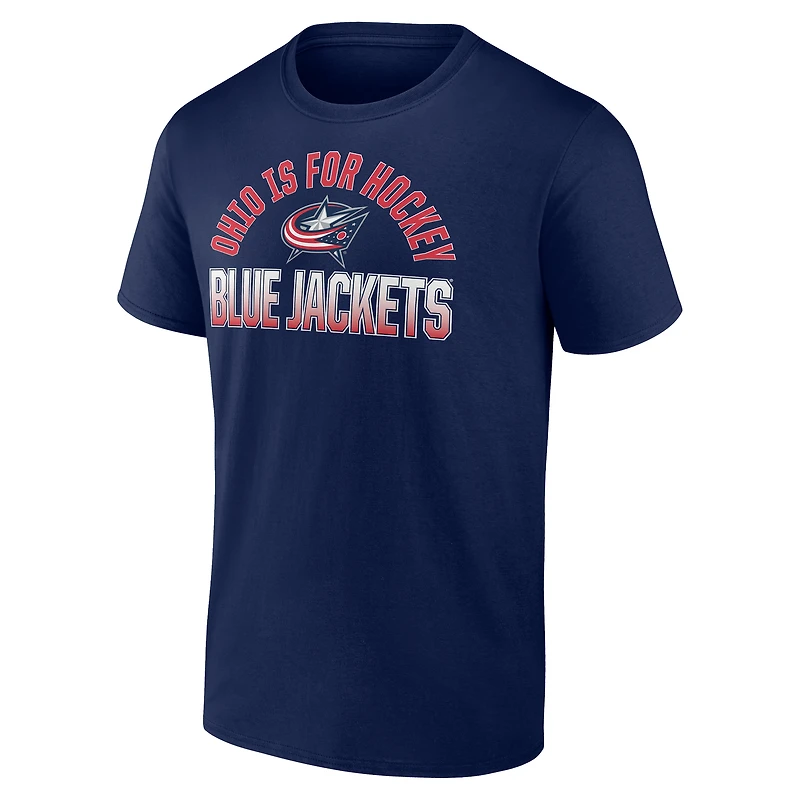 T-shirt bleu marine Columbus Blue Jackets Open Net pour homme