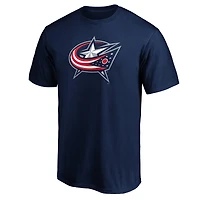 Men's  Red Columbus Blue Jackets Primary Logo T-Shirt