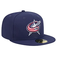 Men's New Era  Navy Columbus Blue Jackets Core 59FIFTY Fitted Hat