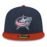 Men's New Era  Navy Columbus Blue Jackets Core Logo Two-Tone 59FIFTY Fitted Hat