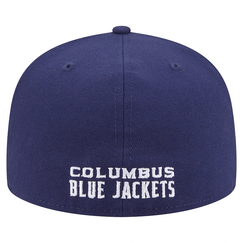 Casquette ajustée New Era Columbus Blue Jackets Deceptor 59FIFTY bleu marine pour homme
