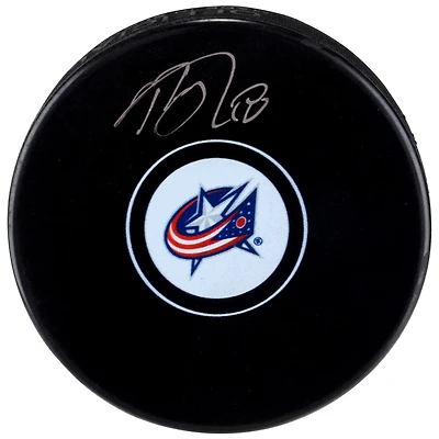 Rondelle de hockey autographiée des Blue Jackets de Columbus de Pierre-Luc "PL" Dubois