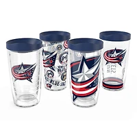 Tervis Columbus Blue Jackets paquet de quatre 16oz. Ensemble de gobelets classiques