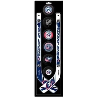 The Sports Vault Columbus Blue Jackets Ensemble de huit mini bâtons de hockey et rondelle en mousse