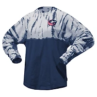 Unisex Spirit Jersey Navy Columbus Blue Jackets Crystal Half Dye Long Sleeve T-Shirt