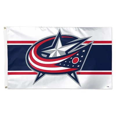 Drapeau de luxe à rayures horizontales simple face WinCraft Columbus Blue Jackets 91 x 152 cm
