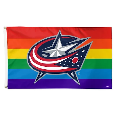 Drapeau de luxe WinCraft Columbus Blue Jackets 91 x 152 cm (3 pi x 5 pi) à une face, fierté de l'équipe