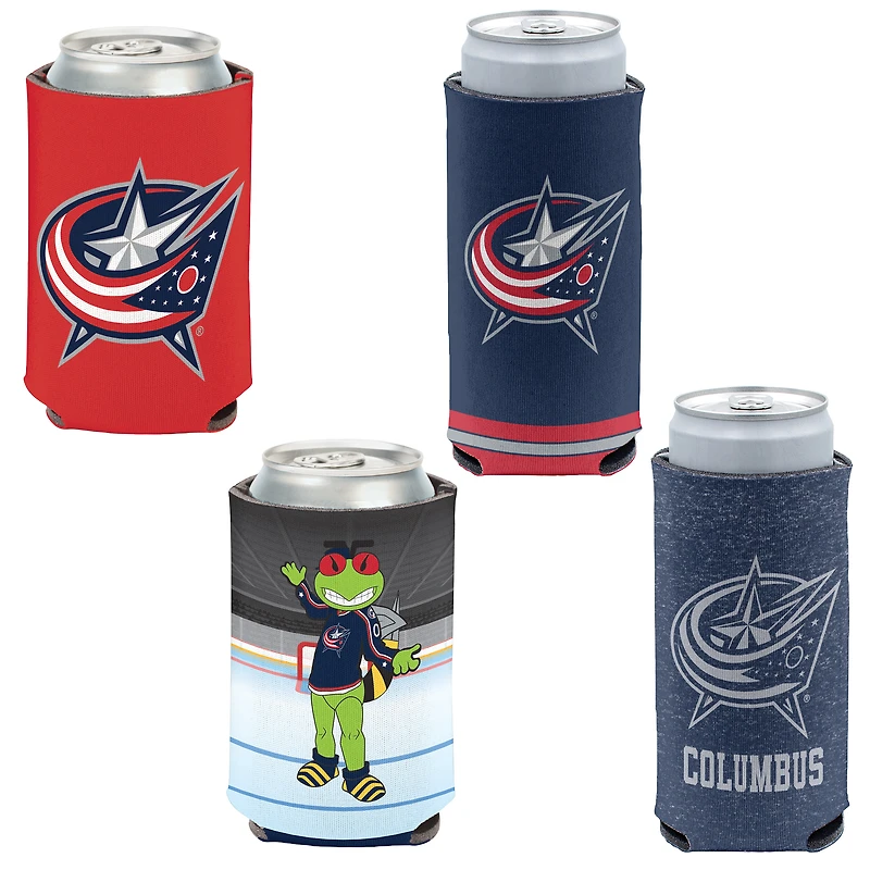 WinCraft Columbus Blue Jackets Slim et 12oz. Ensemble de 4 refroidisseurs de canettes