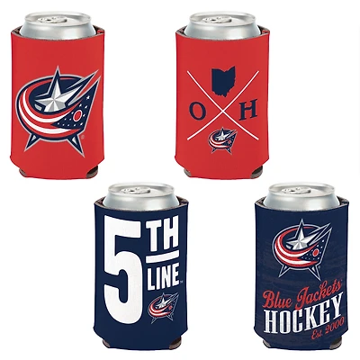 WinCraft Columbus Blue Jackets 4-Pack 12oz. Ensemble refroidisseur de canettes