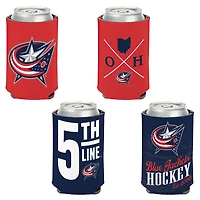 WinCraft Columbus Blue Jackets 4-Pack 12oz. Ensemble refroidisseur de canettes