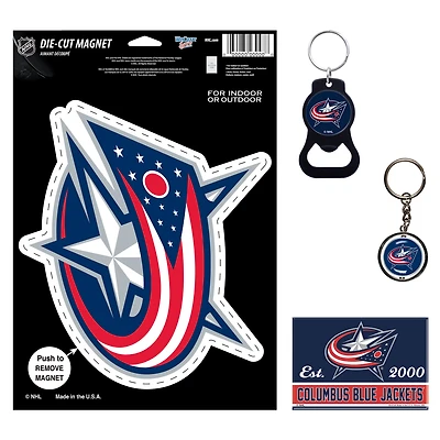 Lot de 4 porte-clés et aimants WinCraft Columbus Blue Jackets