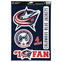 WinCraft Columbus Blue Jackets #1 Fan 11" x 17" Feuille d'autocollants multi-usages