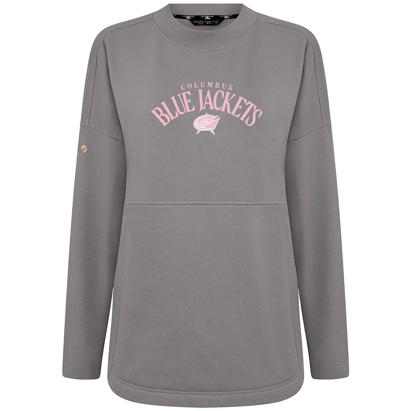 Sweat-shirt à enfiler arqué Beaudry pour la fête des mères Blue Jackets de Columbus gris Levelwear femme