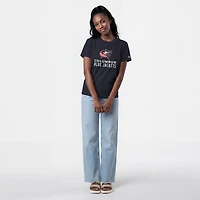 Women's Champion  Navy Columbus Blue Jackets Wordmark Lockup T-Shirt
