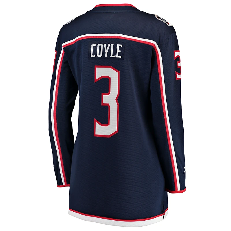 Women's Fanatics Charlie Coyle Navy Columbus Blue Jackets Home Breakaway Jersey
