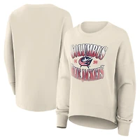 Sweat-shirt oversize à enfiler Fanatics Cream Columbus Blue Jackets pour femme