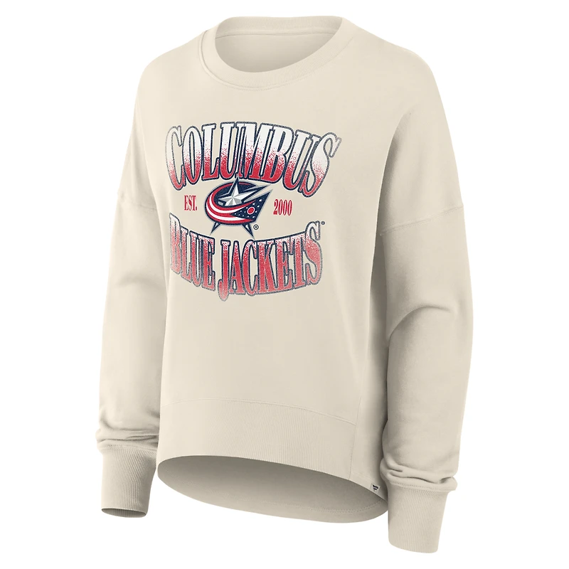 Sweat-shirt oversize à enfiler Fanatics Cream Columbus Blue Jackets pour femme
