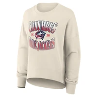 Sweat-shirt oversize à enfiler Fanatics Cream Columbus Blue Jackets pour femme
