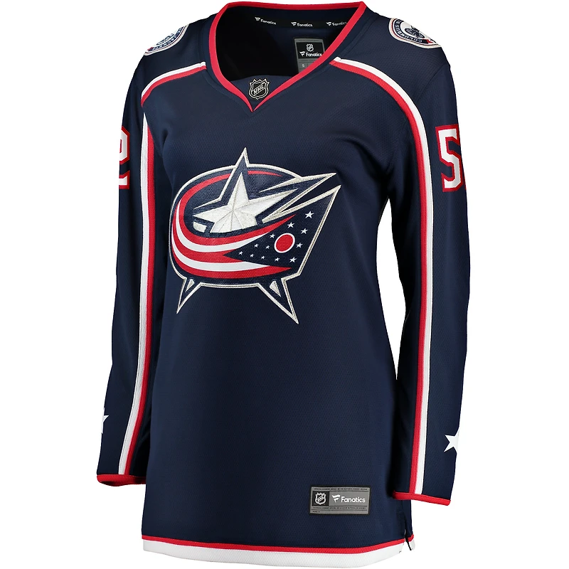Maillot de joueur domicile Breakaway Emil Bemstrom bleu marine des Blue Jackets Columbus (Fanatics) pour femmes