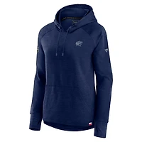 Women's Fanatics  Heather Navy Columbus Blue Jackets Authentic Pro Pullover Hoodie