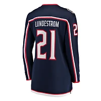 Women's Fanatics Isac Lundestrom Navy Columbus Blue Jackets Home Breakaway Jersey