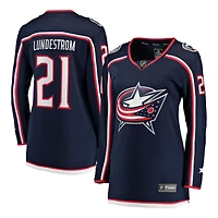 Women's Fanatics Isac Lundestrom Navy Columbus Blue Jackets Home Breakaway Jersey