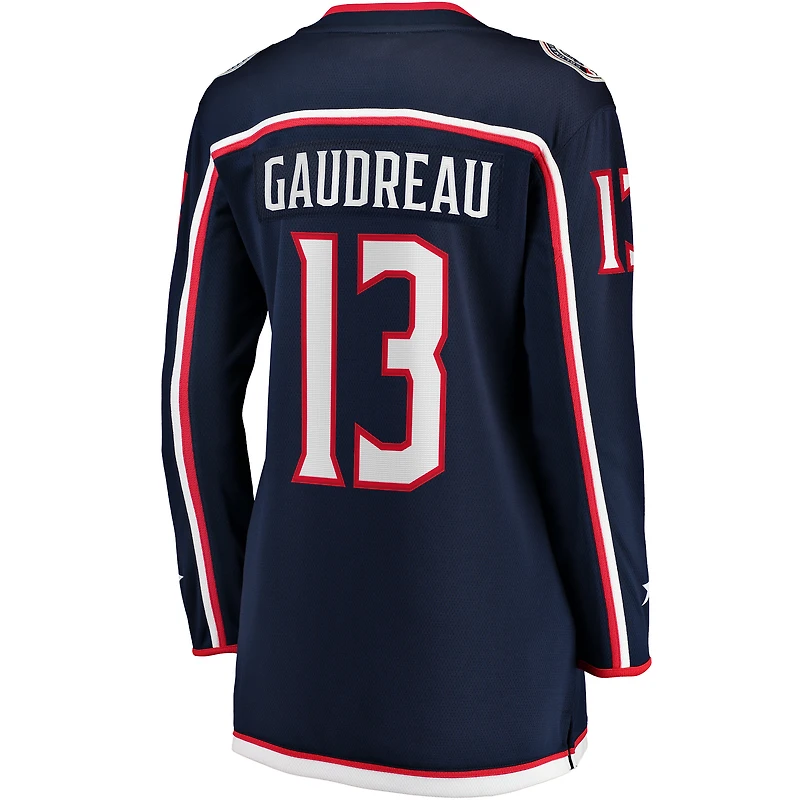 Fanatics pour femmes Johnny Gaudreau Navy Columbus Blue Jackets Maillot de joueur échappé
