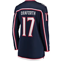 Fanatics pour femmes Justin Danforth Navy Columbus Blue Jackets Maillot de joueur échappé à domicile