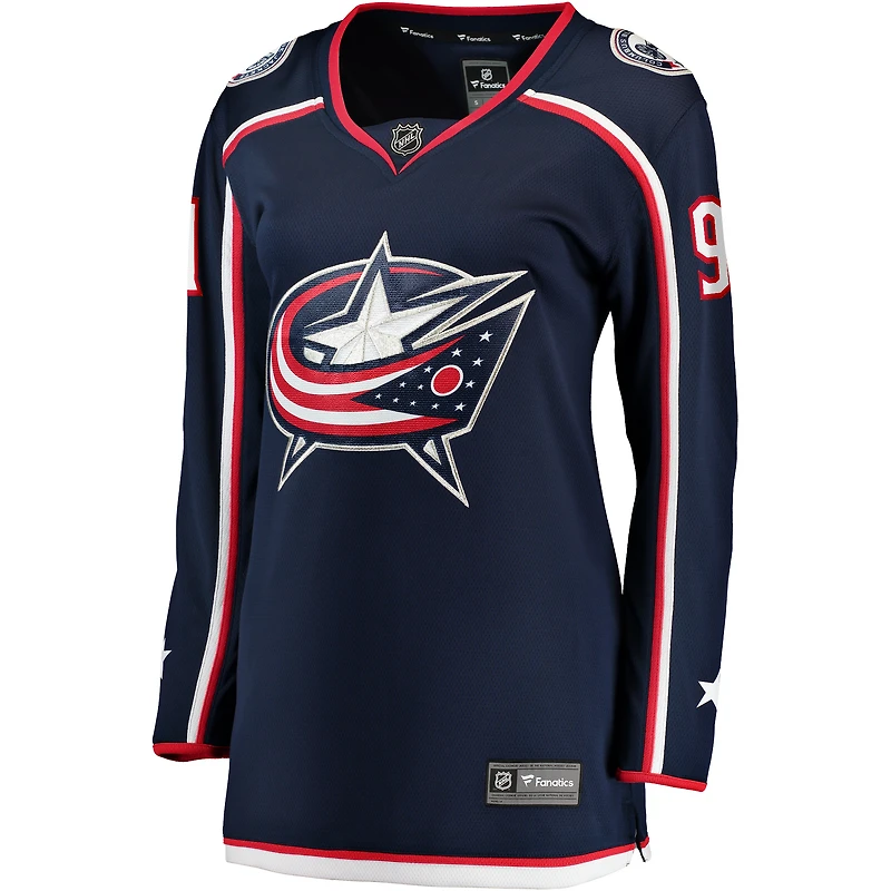Fanatics Kent Johnson pour femmes, bleu marine, Columbus Blue Jackets, maillot de joueur échappé à domicile