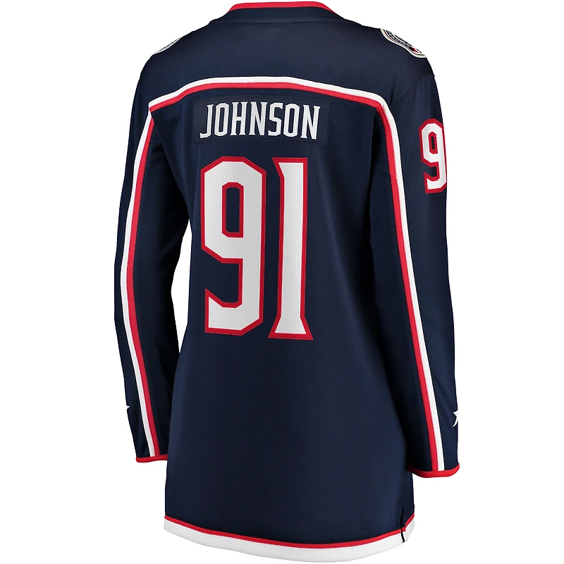 Fanatics Kent Johnson pour femmes, bleu marine, Columbus Blue Jackets, maillot de joueur échappé à domicile