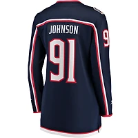 Fanatics Kent Johnson pour femmes, bleu marine, Columbus Blue Jackets, maillot de joueur échappé à domicile