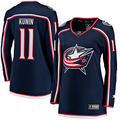 Maillot de joueur échappé à domicile des Blue Jackets Columbus, Luke Kunin, bleu marine, pour femmes Fanatics